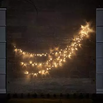 Lights4fun Weihnachtsdeko außen Bicolor LED Sternschnuppe (PL24042EU)