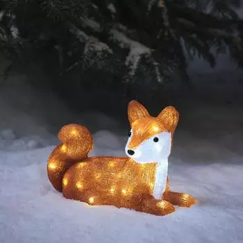 Lights4fun LED Acryl Weihnachtsfigur außen Felix der Fuchs (LL24054)