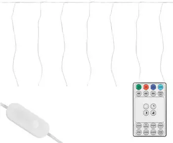 ECD Germany 240 LED Lichtervorhang Lichterkette Weihnachtsdeko Lichternetz Timer warmweiß 6m