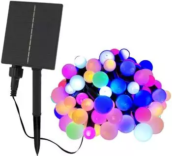 Lumisky Solar-Lichterkette mit 100 runden bunten LED-Leuchtmitteln 10,90 m