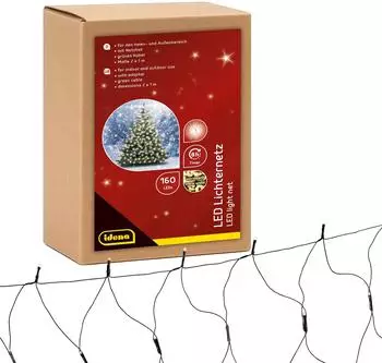 Idena Lichternetz 160 LEDs 2 m warmweiß (31899)