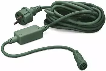 Hellum 555127 Zuleitung Anschlusskabel für verlängerbare System-Profi Lichterketten / 5 m/innen & außen/grünes Kabel