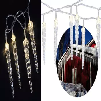 Gravidus LED Eiszapfen Lichterkette warmweiß Innen/Außen
