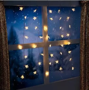 Spetebo Sternenvorhang mit 40 LED ca. 60 x 80 cm warmweiß (76050)