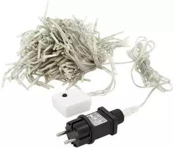 ECD Germany Led Lichtervorhang 2m mit 240 Leds Kaltwei&szlig;, 12 Funktionen