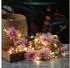 Marelida LED Lichterkette Dahlien Blüten Blumengirlande Timer L: 2,9m rosa - beige Polyester