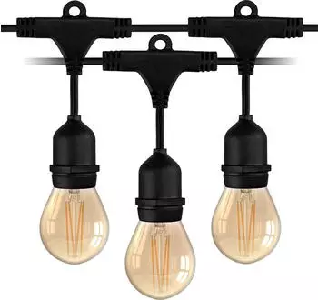 Ledvion LED Lichter Ketten Außen 10M E27 LED Fassung Wasserdicht IP65 Lichternetz Außenbereich String Light (LVO10049-2pack)