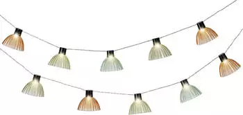 Lumineo Solar LED-Lichterkette gerillte Lampenschirme 4,5m Warmwei&szlig; (8720725099074)