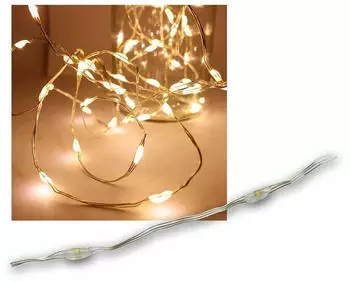 EGB LED-Micro-Lichterkette Silberdraht 120 LEDs warmwei&szlig; IP44 (ELC-846885)