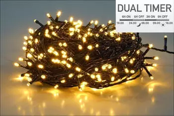 Spetebo Led Lichterkette 80 Led warm wei&szlig; - Dual Timer - Innen Au&szlig;en Batterie 8 Funktion