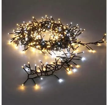 Spetebo B&uuml;schel Lichterkette warm + kalt wei&szlig; Mix - 5,5 m / 768 Led - Deko Baum