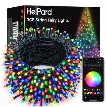 HeiPard Smart RGB LED Lichterkette 30m, 300 LED, App & Fernbedienung, IP44 (HP-RGB-300A)