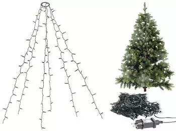 Lunartec Weihnachtsbaum-Überwurf-Lichterkette 6 Girlanden 240 LEDs IP44 (NX9121)