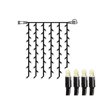 Star Trading System 24 LED-Lichtervorhang 1x1m 49 LEDs warmwei&szlig; (491-90)
