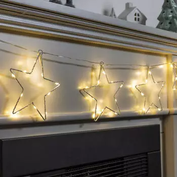 Gravidus LED Fensterlichterkette 8 Sterne warmwei&szlig; 205 cm