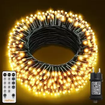 HeiPard Weihnachts-Lichterkette 20M 200LED Innen/Außen 8 Modi IP44 Fernbedienung (HP-OLG-200)