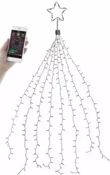 Lunartec Christbaum-Überwurf-Lichterkette 320 RGBW-LEDs Bluetooth IP44