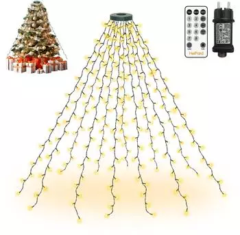 HeiPard Weihnachtsbaum-Lichterkette 2m 240LED 12 Stränge warmweiß (HP-CTL-240)