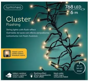 Kaemingk LED Compact Lichterkette 600cm 68L Warmwei&szlig; Flash, Au&szlig;en/Innen