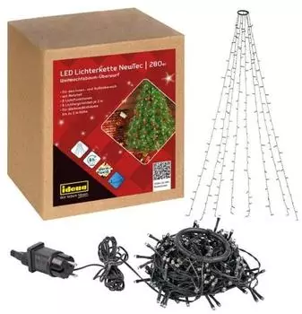 Idena NewTec Weihnachtsbaum-&Uuml;berwurf 280 LED warmwei&szlig;, 8 Str&auml;nge 2,1m (31108)