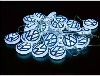Brisa VW Collection 3D LED Lichterkette Batterie, VW Logo, Weiß, 3m (BULC02)