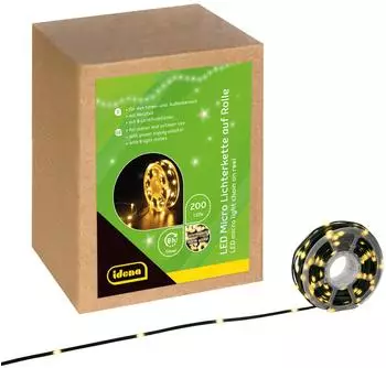 Idena Micro LED Lichterkette 200er 22,9m gr&uuml;n (30542)