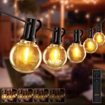 HeiPard Lichterkette Außen/Innen 15m 25 G40 LED dimmbar IP45 (HP-OL-25)