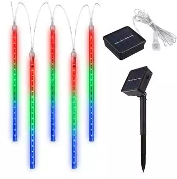 Maclean MCE412 Solar LED Eiszapfen-Lichterkette 144 LED RGB 2,4m IP44 (MCE412)
