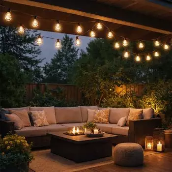 Globo LED Lichterkette Au&szlig;enlaterne K&auml;fig schwarz Kunststoff warmwei&szlig; 230cm 2er Set