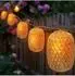 Spetebo Solar-Lichterkette 10 Lampions in Rattan-Optik, 450cm, warm weiß (4333)