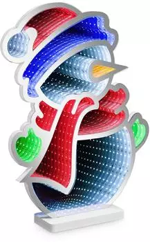 Idena LED Infinity Mirror Schneemann 246 LEDs, 35x8x45cm (30552)