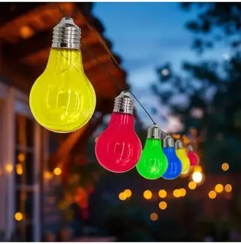 Spetebo LED Solar-Lichterkette 10 bunte Gl&uuml;hbirnen 450cm (4332)