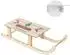 ECD Germany Weihnachtsschlitten Holz 60 warmweiße LEDs Timer (60x21x13,5cm)