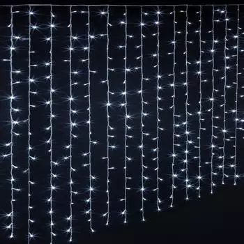 Feeric Lights & Christmas Lichtervorhang Au&szlig;en 150 LED kaltwei&szlig; 10 Str&auml;nge 8 Funktionen