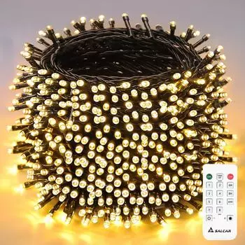 Salcar LED-Lichterkette 60m 1000er warmwei&szlig;, 8 Modi, Fernbedienung, 31V (WL38)