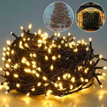 Salcar LED-Lichterkette 10m 150 LEDs warmwei&szlig; IP44 (RCJ-31V-150LED-b-WW-l)