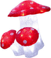 KONSTSMIDE Weihnachtsfigur "Weihnachtsdeko aussen" LED Acryl Fliegenpilz, 3er-Set, 48