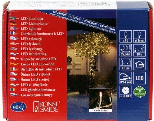 Konstsmide Micro-LED-Lichterkette 80er warmweiß (3611-102)