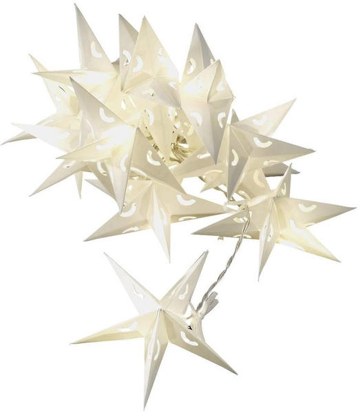 Konstsmide LED-Dekolichterkette weiße Papiersterne (3195-103)