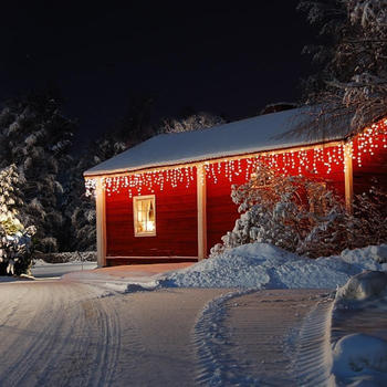 Weihnachtsbeleuchtungen Motiv Eiszapfen Test | Juli 2020 Konstsmide LED Lichtervorhang „Eiszapfen“, 16 Zapfen
