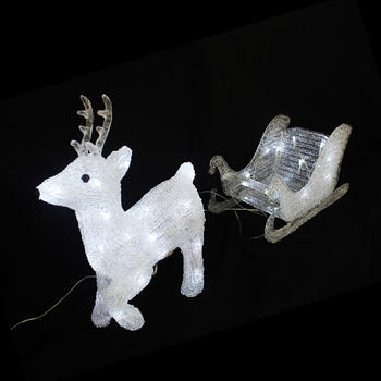 Linder Exclusiv LED Rentier mit Schlitten 50 LEDs (51020043)