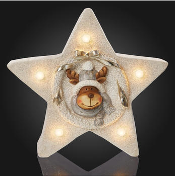 Hellum LED-Stern mit innerem Rentier-Motiv (524048)