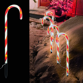 Mojawo LED-Gartenleuchtsäbe Zuckerstangen 4er 230V (M76828 / LK077W)