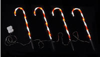 Led Zuckerstangen - 4er Set - Beleuchtete Weihnachts Dekoration Warm Weiss