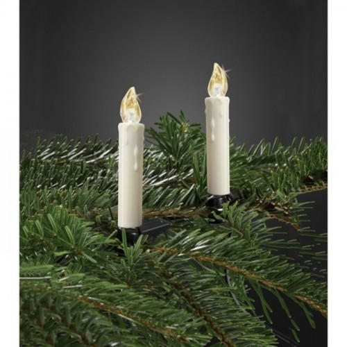 Hellum LED-Weihnachtsbaumkerzen Mini 10er elfenbein (530209)