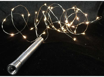Hellum LED Flaschenlicht mit Metallkorken warmweiß (522822)