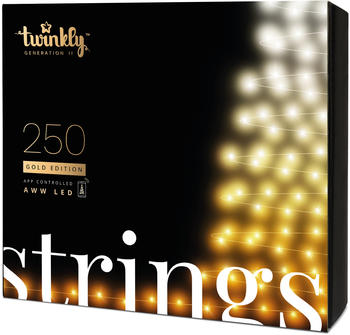 twinkly Strings 250 LEDs Gold Edition AWW 2. Generation mit Appsteuerung 20m (TWS250GOP-BEU)