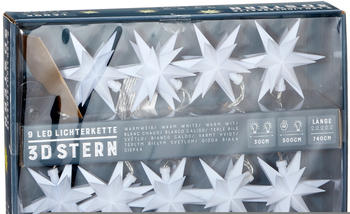 Spetebo LED Lichterkette mit 9 Sternen weiß (73730)