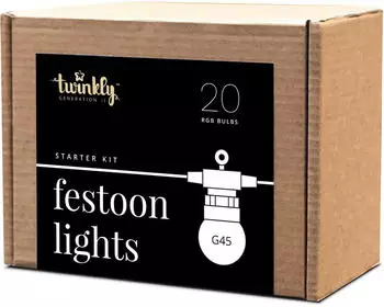 twinkly Festoon Lights 20 LED RGB Multicolor Starterset 10m