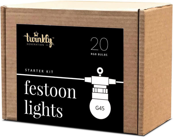 twinkly Festoon Lights 20 LED RGB Multicolor Starterset 10m